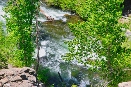 Rainbow Falls in Devils Postpile national monument