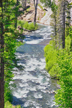 Rainbow Falls in Devils Postpile national monumentの写真素材