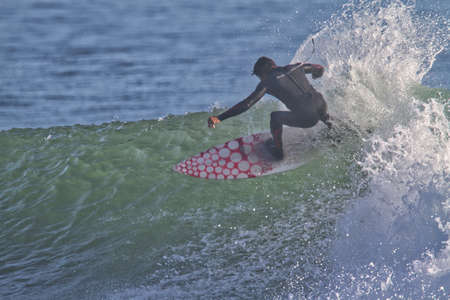 Surfing at Rincon point in October 2009