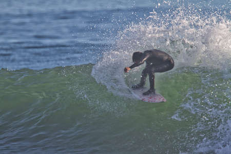 Surfing at Rincon point in October 2009