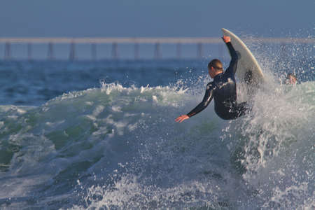 surfing Rincon in Californiaの写真素材