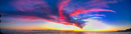 Sunset over Rincon Beach Californiaの写真素材