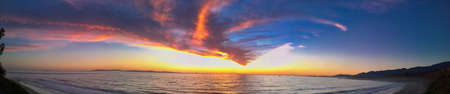 Sunset over Rincon Beach Californiaの写真素材