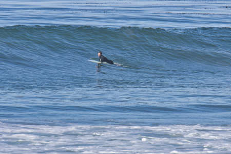 Surfing Jalama beach park in Californiaの写真素材