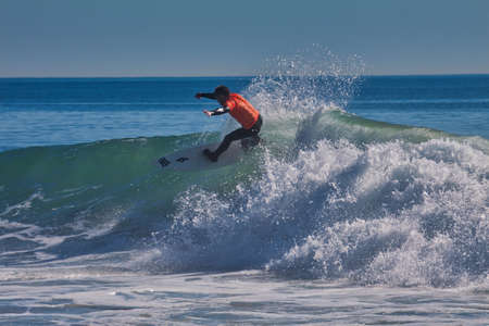 Surfing in the Rincon Classic surfing contest 2009の写真素材