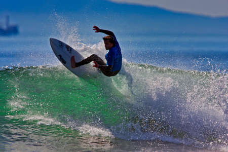 Surfing in the Rincon Classic surfing contest in 2009