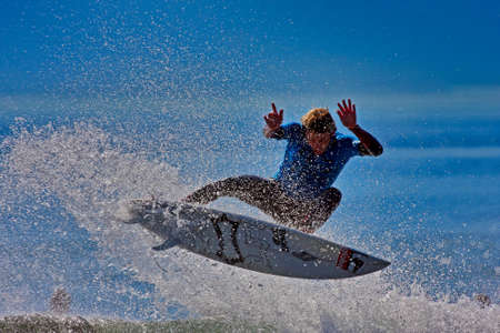 Surfing in the Rincon Classic surfing contest 2009