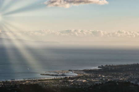 Hiking Cold Springs trail in Santa Barbaraの写真素材
