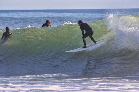 Surfing Rincon point in Californiaのeditorial素材