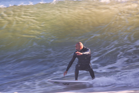 Surfing Rincon point in California