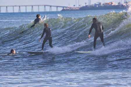 Surfing Rincon point in California