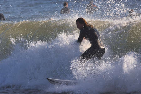 Surfing Rincon point in California