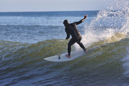 Surfing Rincon point in California