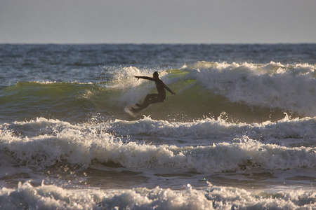 Surfing Rincon point in California