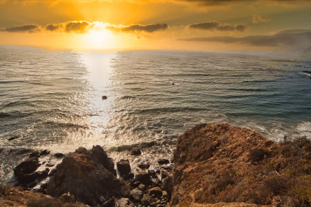Northern Big Sur coastline in the springの写真素材