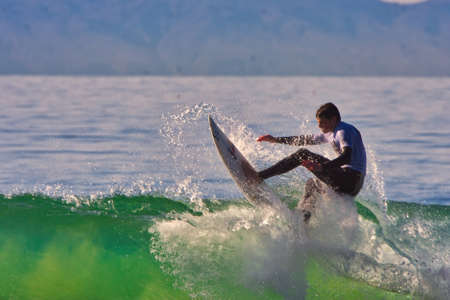 Surfing in the Rincon Classic surfing contest 01-18-2021
