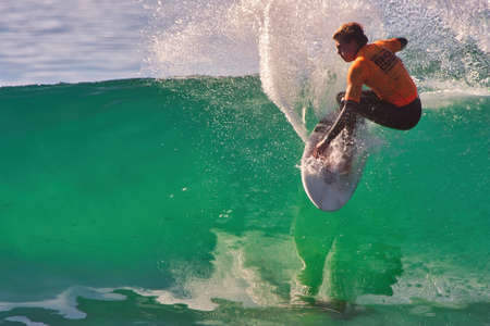 Surfing in the Rincon Classic surfing contest 01-18-2014のeditorial素材