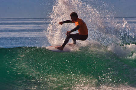 Surfing in the Rincon Classic surfing contest 01-18-2020のeditorial素材