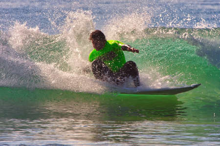 Surfing the Rincon Classic surfing contest 2014