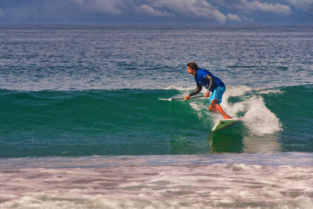 Paddleboard surfing contest in Sayulita Mexicoの写真素材