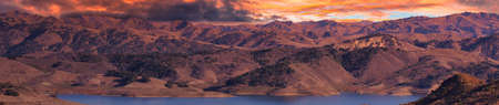 View of Lake Cachuma in California at sunset