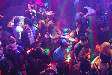 People have fun in the night club of Ataturk in Istanbul