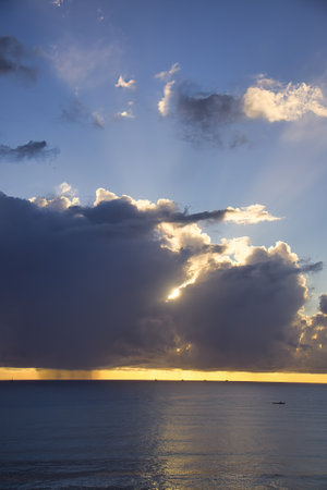 Sunset over the Atlantic Ocean in Tenerife Canary Islands Spain