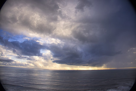 Stormy clouds over the Pacific Ocean in California, United States.