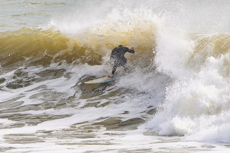 Unidentified surfer at the 2nd Stage of the Bodyboard Test in Ovar, Portugal.