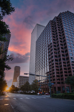 Sunset in downtown Los Angeles, California, United States of America