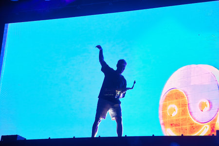 The Hip-hop-Band Antilopen is performing on the HÃƒÂ¶rn Stage
