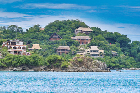 Bungalows and bungalows on the island in Thailandの写真素材