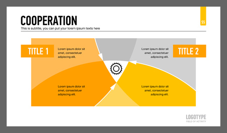 Editable template of presentation slide demonstrating different cooperation opportunitiesのイラスト素材