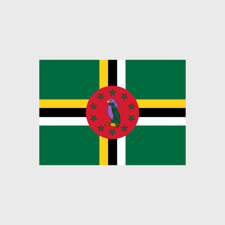Set of vector icons with Dominica flagのイラスト素材