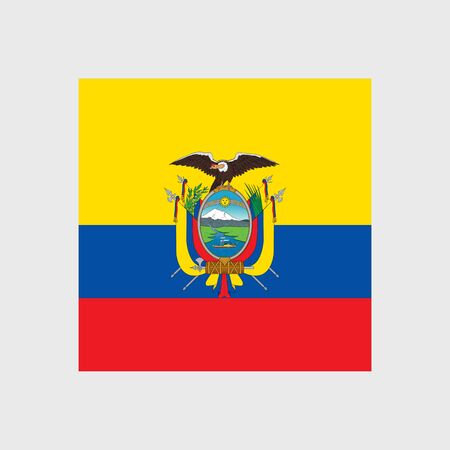 Set of vector icons with Ecuador flagのイラスト素材