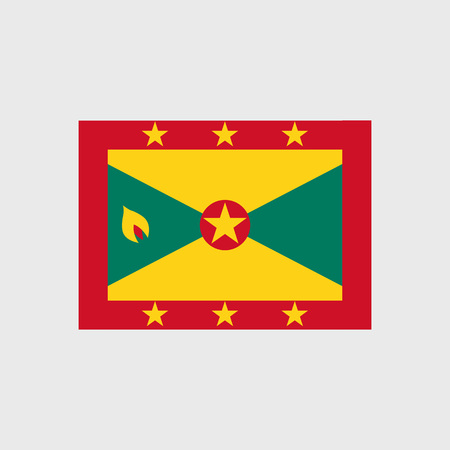 Set of vector icons with Grenada flagのイラスト素材