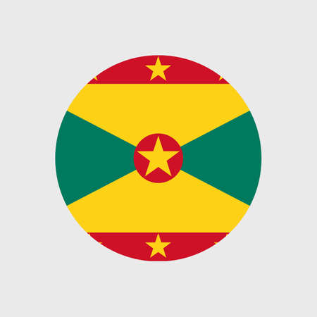 Set of vector icons with Grenada flagのイラスト素材