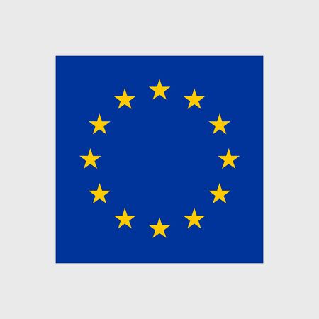Set of vector icons with European Union flagのイラスト素材