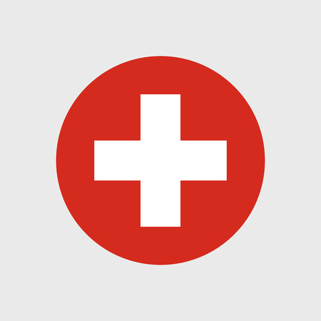 Set of vector icons with Switzerland flagのイラスト素材