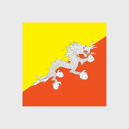 Set of vector icons with Bhutan flagのイラスト素材