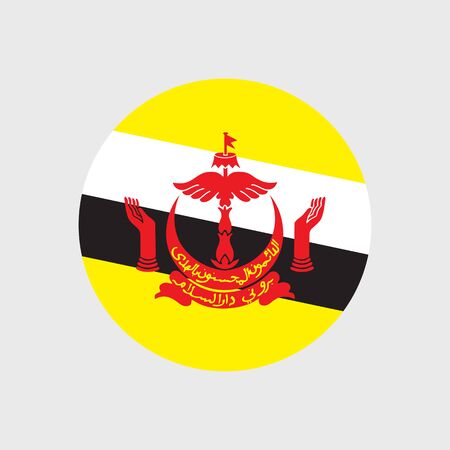 Set of vector icons with Brunei flagのイラスト素材