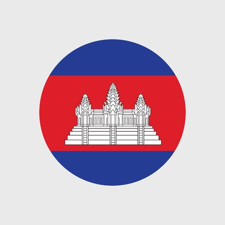Set of vector icons with Cambodia flagのイラスト素材