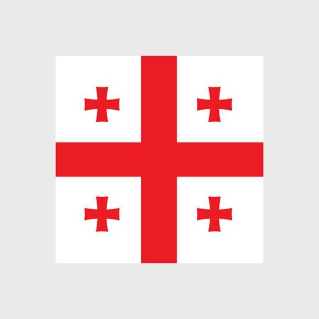 Set of vector icons with Georgia flagのイラスト素材