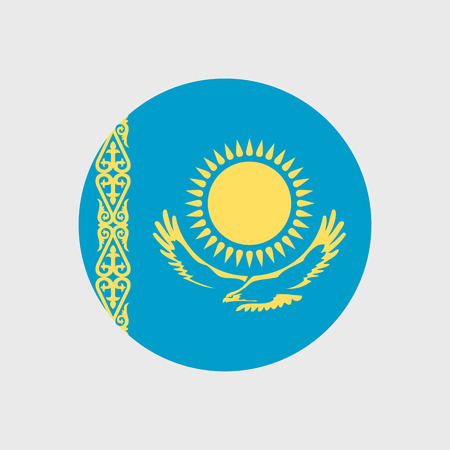 Set of vector icons with Kazakhstan flagのイラスト素材