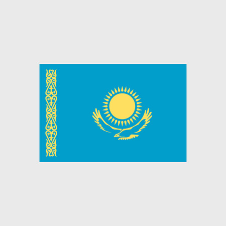 Set of vector icons with Kazakhstan flagのイラスト素材