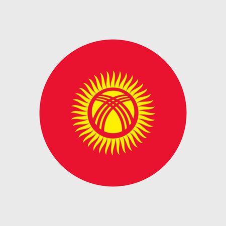 Set of vector icons with Kyrgyzstan flagのイラスト素材