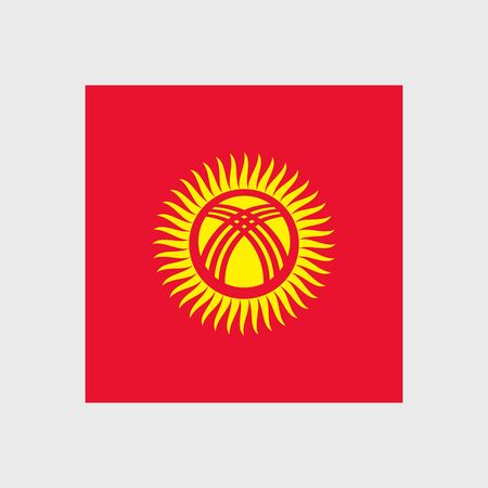 Set of vector icons with Kyrgyzstan flagのイラスト素材