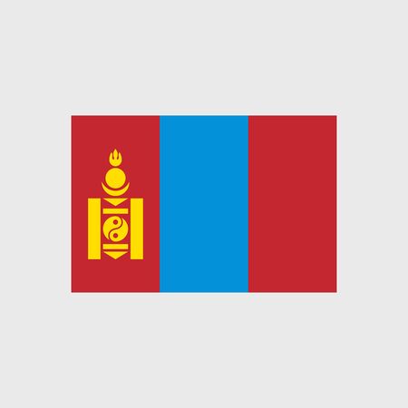 Set of vector icons with Mongolia flagのイラスト素材