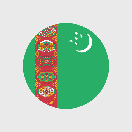 Set of vector icons with Turkmenistan flagのイラスト素材