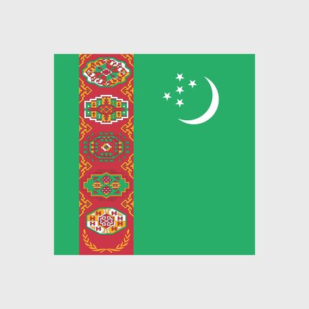 Set of vector icons with Turkmenistan flagのイラスト素材